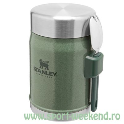 Stanley - Termos pentru Mancare Legendary Food Jar + Tacam, Hammertone Green, 0.4L