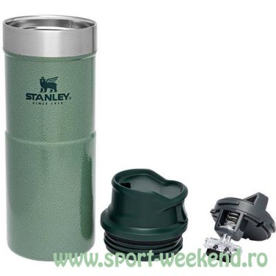 Stanley - Cana Termoizolanta Trigger-Action Travel Mug Hammertone Green, 0.35 Litri