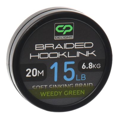 Carp Pro - Fir textil Delight Soft Braided Hooklink Weedy Green 20m 15lb