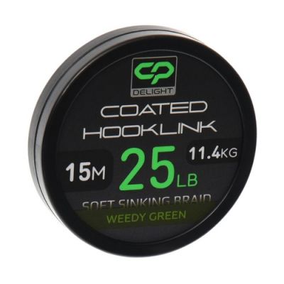Carp Pro - Fir Textil Delight Coated Hooklink Soft Sinking Weedy Green 15m / 25lb / 11,4kg